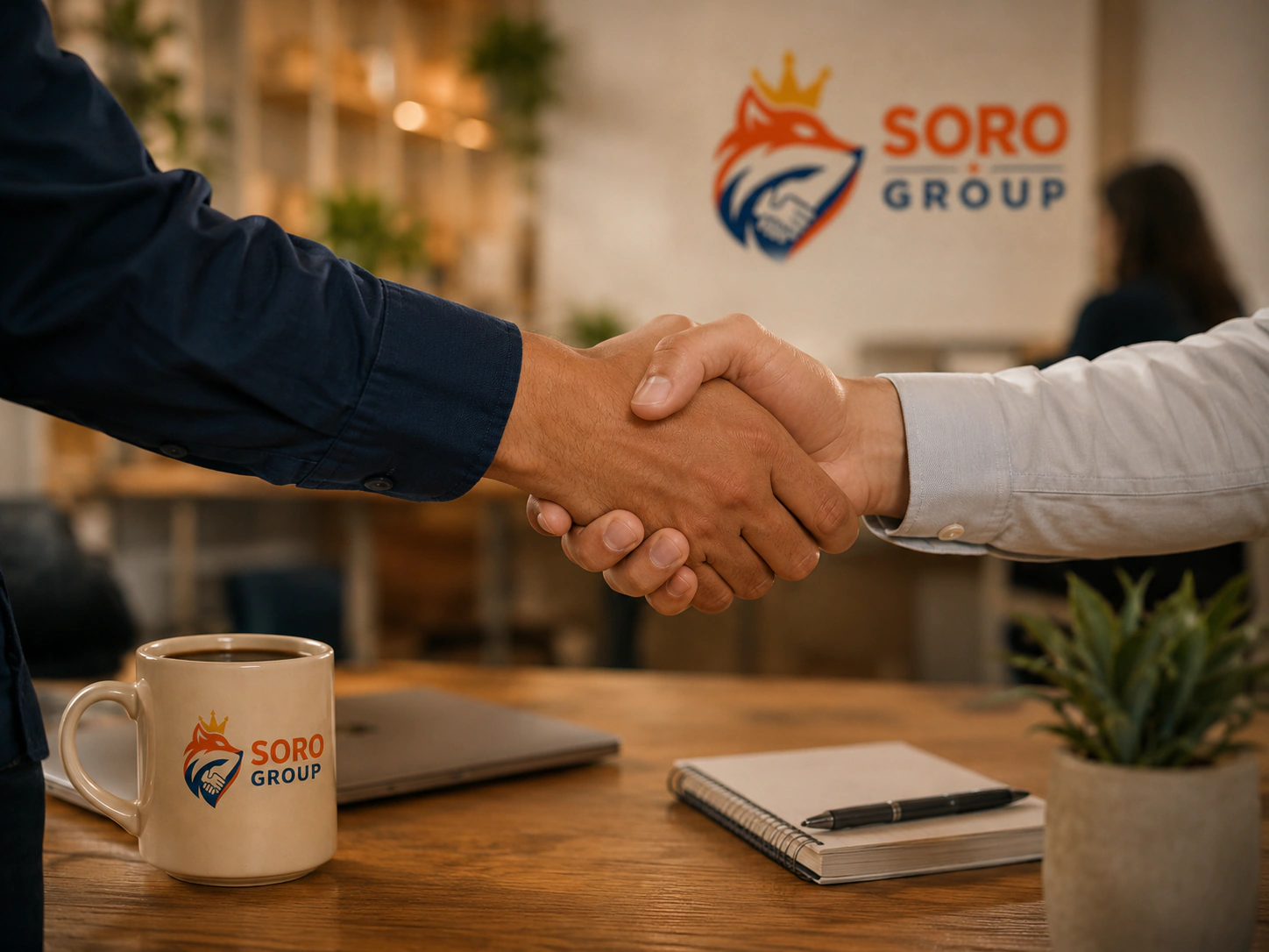 Handshake showing partnership and trust between Soro Group and a client